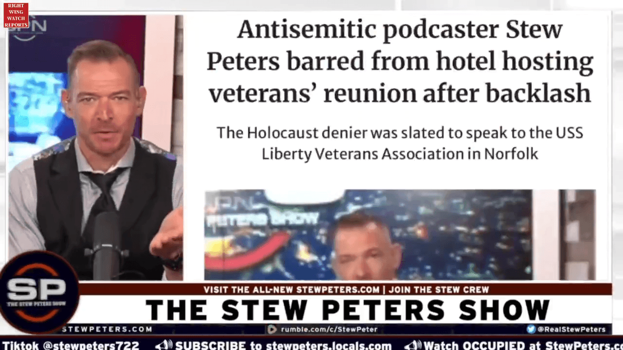Shorter Stew Peters: 'I'm Not An Anti-Semite, But Jews Are K*kes'